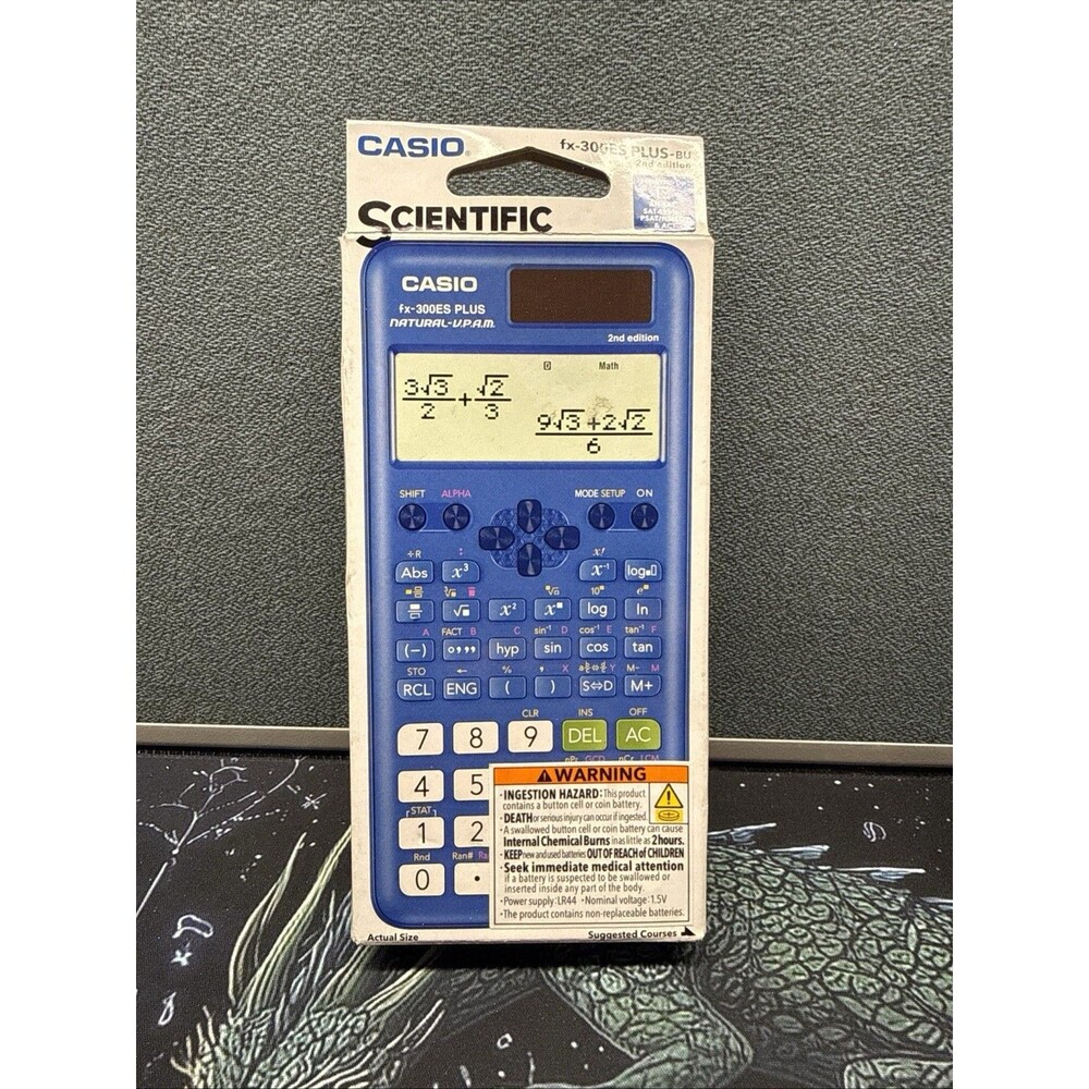 Casio 2nd Edition 16-Digit Solar Powered Scientific Calculator Blue